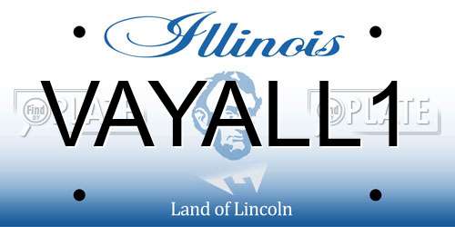 VAYALL1 Illinois License Plate