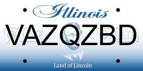 VAZQZBD Illinois License Plate