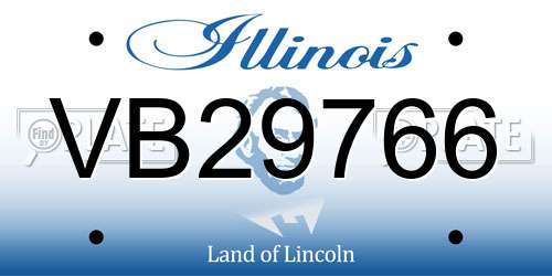VB29766 Illinois License Plate