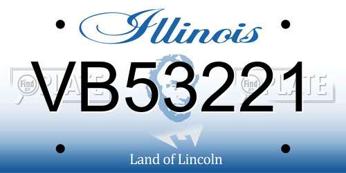 VB53221 Illinois License Plate