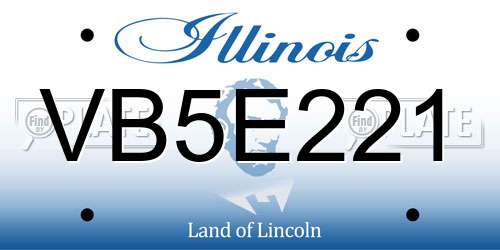 VB5E221 Illinois License Plate