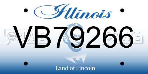 VB79266 Illinois License Plate