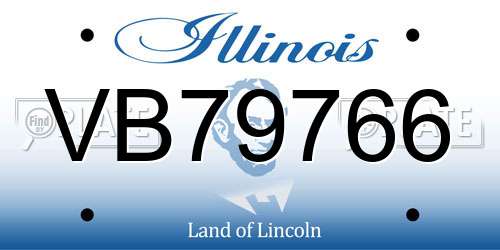 VB79766 Illinois License Plate