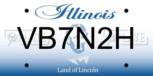 VB7N2H Illinois License Plate