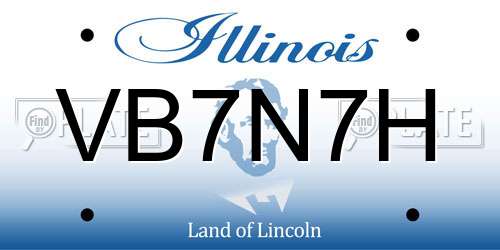 VB7N7H Illinois License Plate