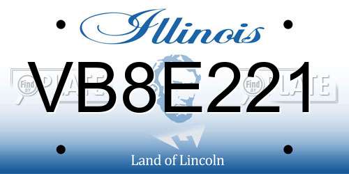 VB8E221 Illinois License Plate
