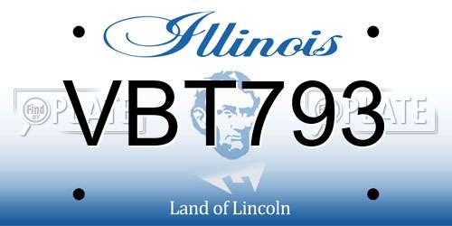 VBT793 Illinois License Plate