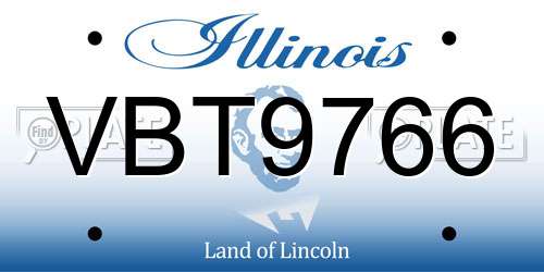 VBT9766 Illinois License Plate