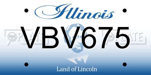 VBV675 Illinois License Plate
