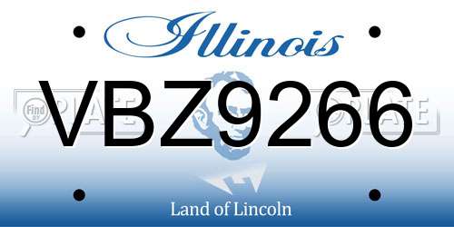 VBZ9266 Illinois License Plate