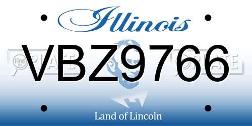 VBZ9766 Illinois License Plate