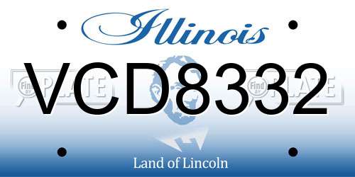 VCD8332 Illinois License Plate