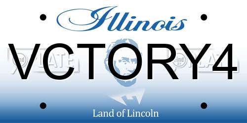 VCTORY4 Illinois License Plate