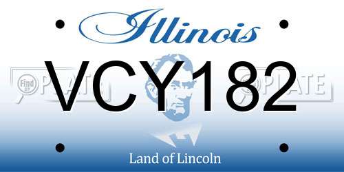 VCY182 Illinois License Plate