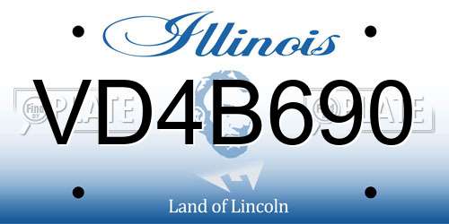 VD4B690 Illinois License Plate