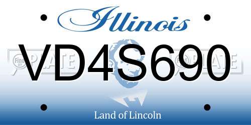VD4S690 Illinois License Plate