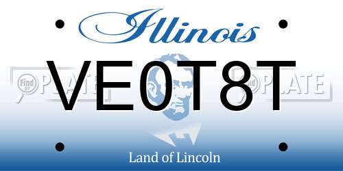 VE0T8T Illinois License Plate