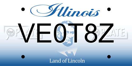 VE0T8Z Illinois License Plate