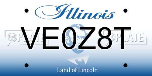 VE0Z8T Illinois License Plate