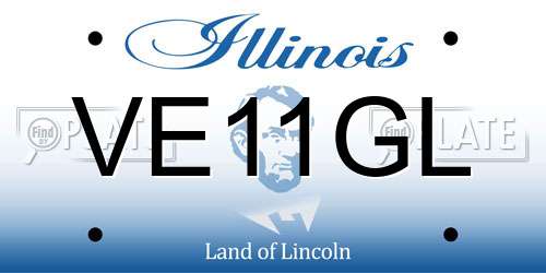 VE11GL Illinois License Plate