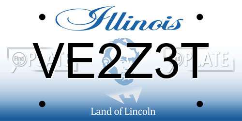 VE2Z3T Illinois License Plate