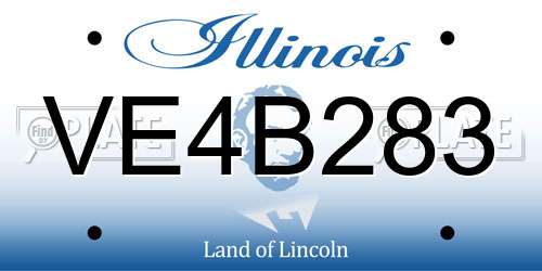 VE4B283 Illinois License Plate