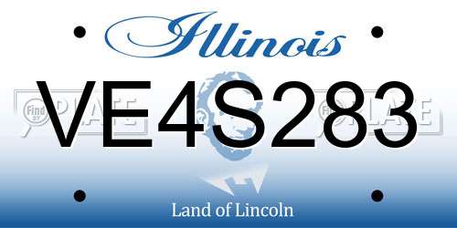 VE4S283 Illinois License Plate