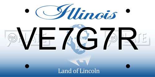 VE7G7R Illinois License Plate