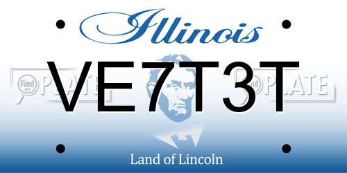 VE7T3T Illinois License Plate