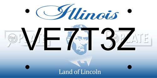 VE7T3Z Illinois License Plate