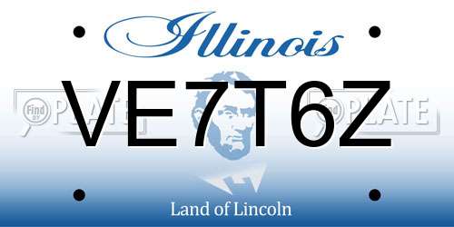 VE7T6Z Illinois License Plate