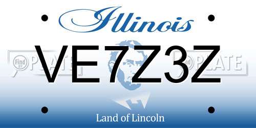 VE7Z3Z Illinois License Plate