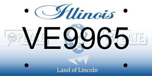 VE9965 Illinois License Plate