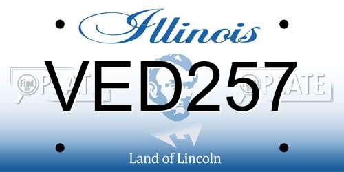 VED257 Illinois License Plate