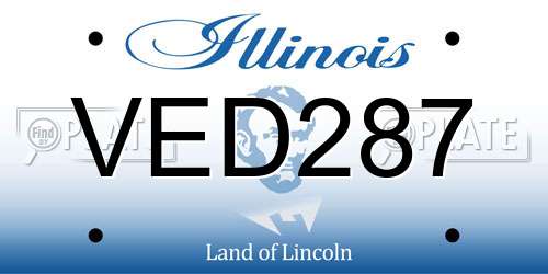 VED287 Illinois License Plate