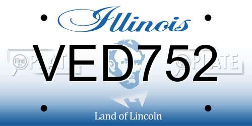 VED752 Illinois License Plate