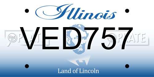 VED757 Illinois License Plate