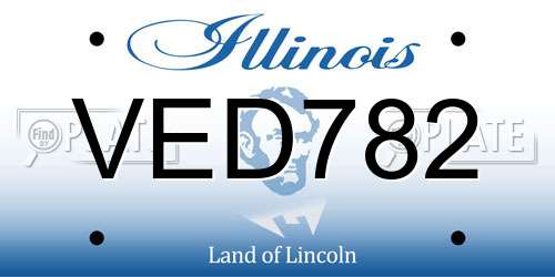 VED782 Illinois License Plate