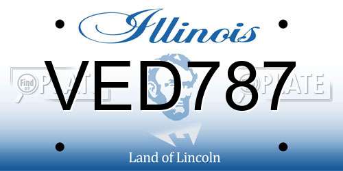 VED787 Illinois License Plate