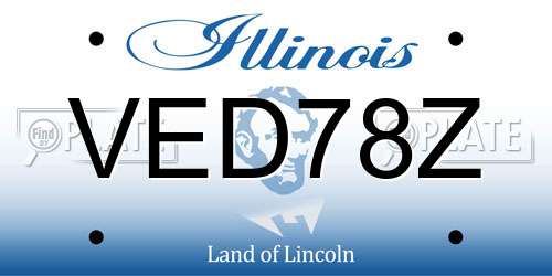 VED78Z Illinois License Plate
