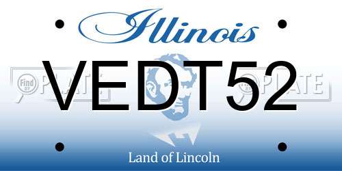 VEDT52 Illinois License Plate