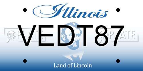 VEDT87 Illinois License Plate