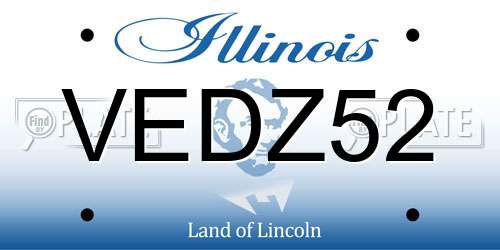VEDZ52 Illinois License Plate