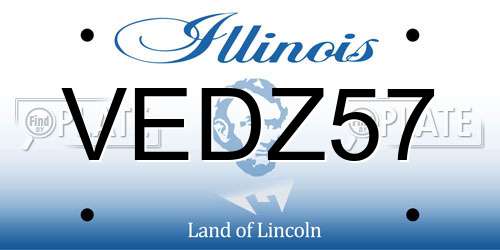 VEDZ57 Illinois License Plate
