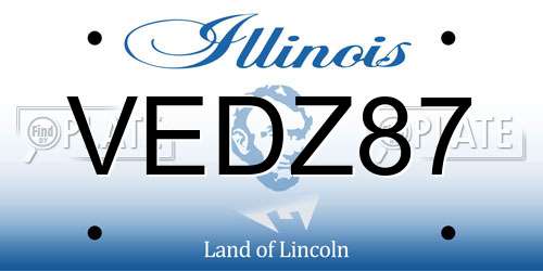 VEDZ87 Illinois License Plate