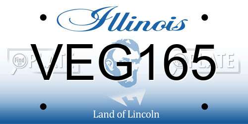 VEG165 Illinois License Plate