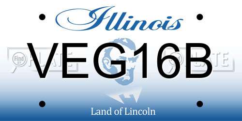 VEG16B Illinois License Plate
