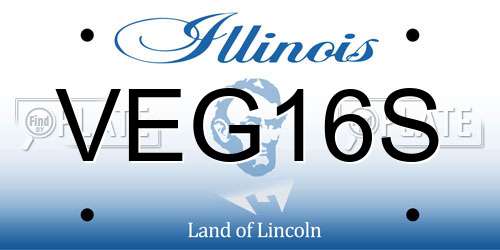 VEG16S Illinois License Plate