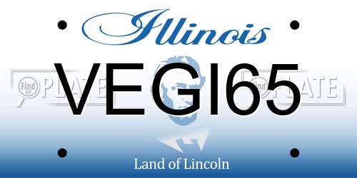 VEGI65 Illinois License Plate