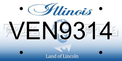 VEN9314 Illinois License Plate